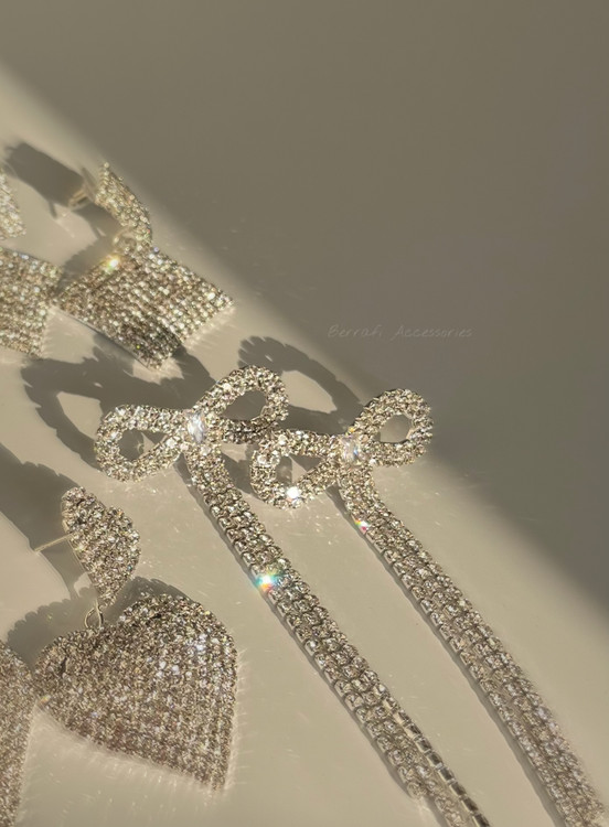 گوشواره پاپیون جواهری