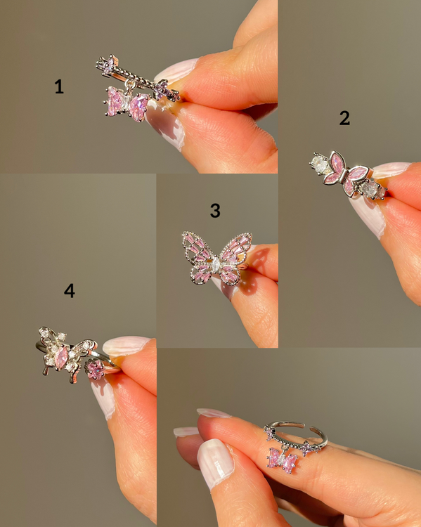 انگشتر های پروانه صورتی