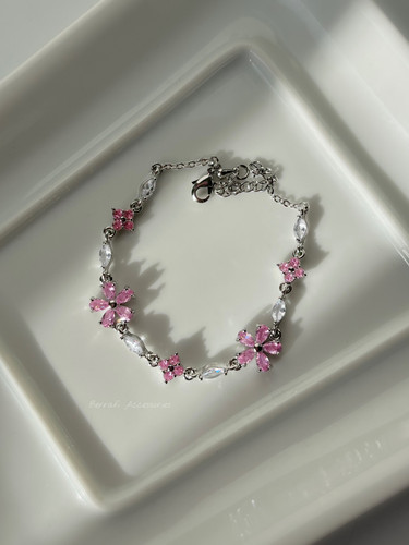 دستبند شکوفه صورتی