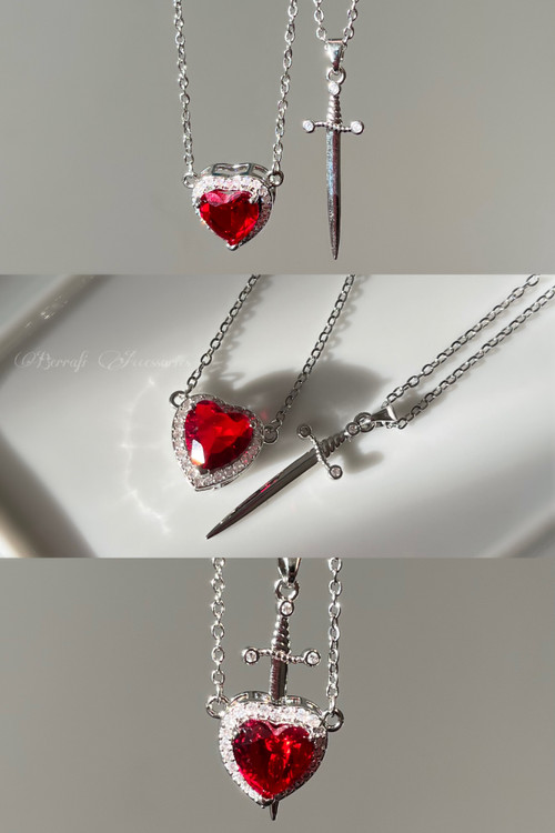 ست گردنبند قلب و شمشیر