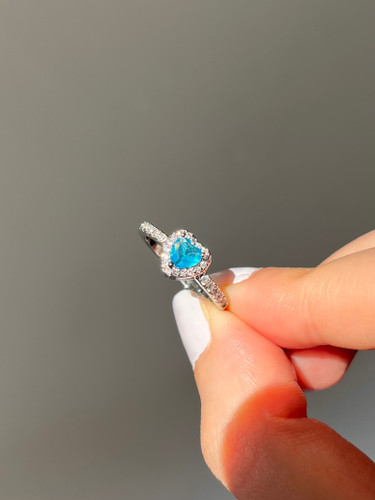 انگشتر قلب آبی